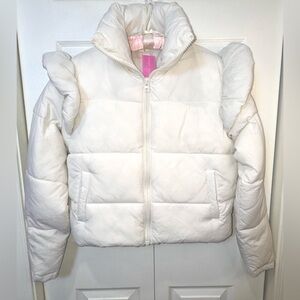 Simply Southern puffy jacket ivory. NWT